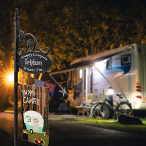 Park Place Reflective Camping Sign With Flagpole
