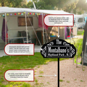 Le Paris Camping RV Sign - 30" Pole