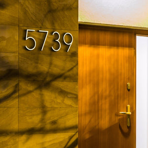 Reflective Modern Floating House Numbers