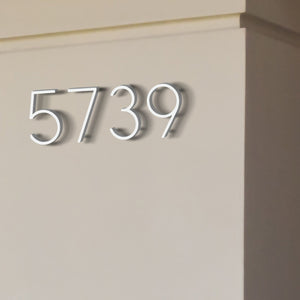 Reflective Modern Floating House Numbers
