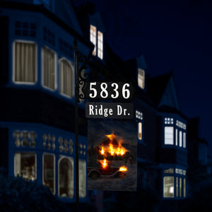 Boardwalk Address Sign With Name Rider And Flag 58" Pole