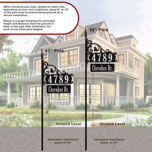 Boardwalk Reflective Address Sign With Extra Large Name Rider