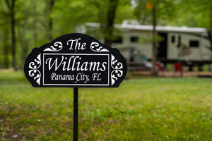 Le Paris Camping RV Sign - 30" Pole