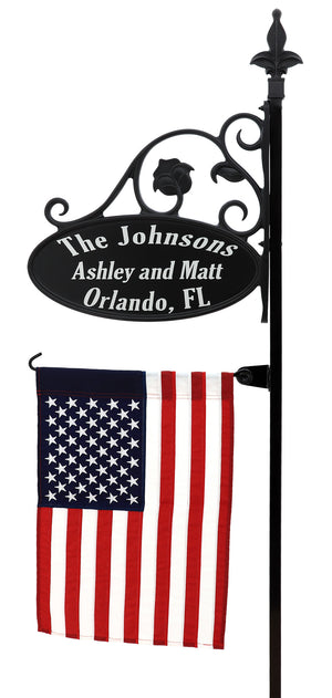 Park Place Reflective Camping Sign With Flagpole