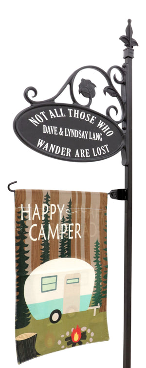 Park Place Reflective Camping Sign With Flagpole