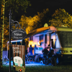 Park Place Reflective Camping Sign With Flagpole