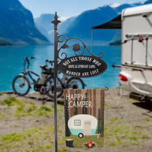 Park Place Reflective Camping Sign With Flagpole