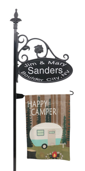 Park Place Reflective Camping Sign With Flagpole