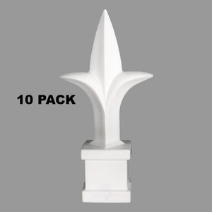 Tri - Spear Polypropylene USA Finial Toppers - White - Multi-Pack