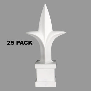 Tri - Spear Polypropylene USA Finial Toppers - White - Multi-Pack