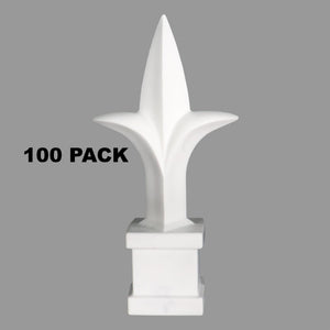 Tri - Spear Polypropylene USA Finial Toppers - White - Multi-Pack