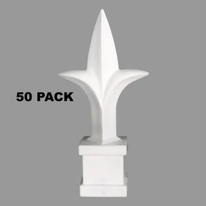 Tri - Spear Polypropylene USA Finial Toppers - White - Multi-Pack