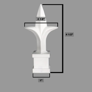 Tri - Spear Polypropylene USA Finial Toppers - White - Multi-Pack