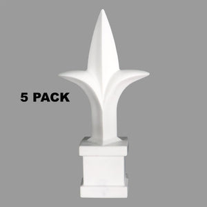 Tri - Spear Polypropylene USA Finial Toppers - White - Multi-Pack