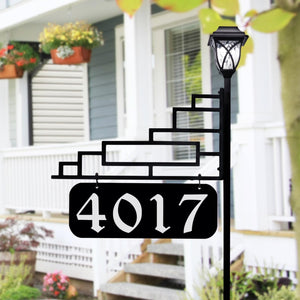 Excalibur Address Sign With LED Solar Light