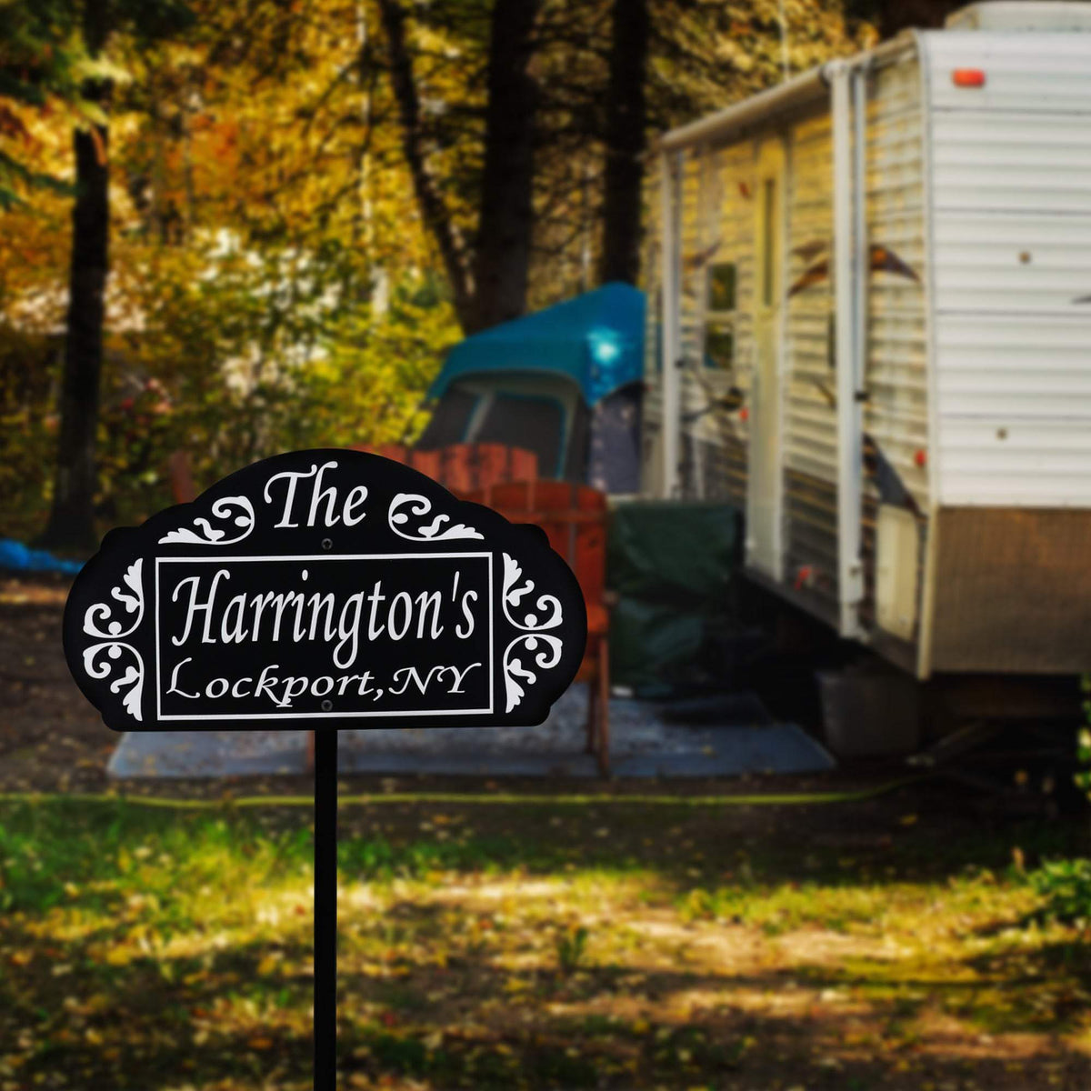 Le Paris Camping RV Sign - 30" Pole