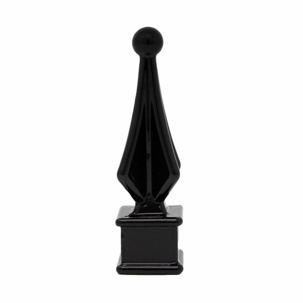 Four Sided Spire Finial - Aluminum - Black 3/4
