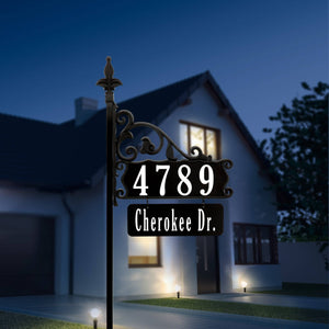 Boardwalk Reflective Address Sign with Custom Name Rider