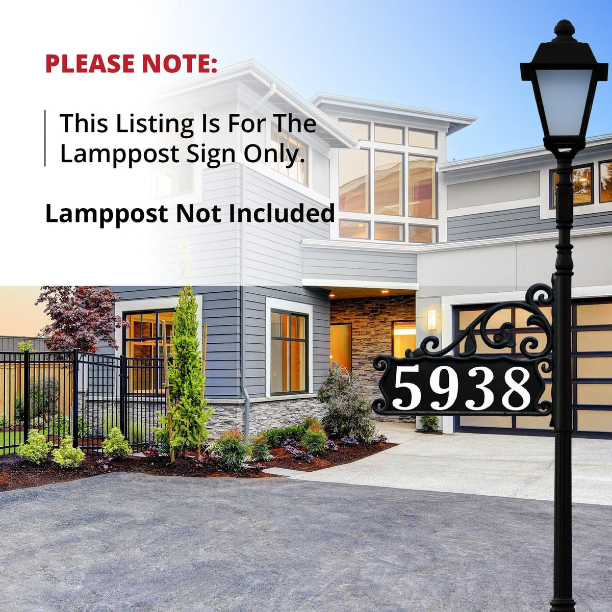 Light Post Address Sign Boardwalk Lamppost Sign - Reflective Address Signs | Address America