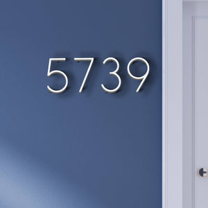 Reflective Modern Floating House Numbers