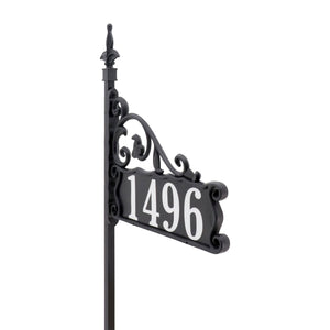 Boardwalk Reflective Address Sign on a 30, 47, or 58 Inch Pole