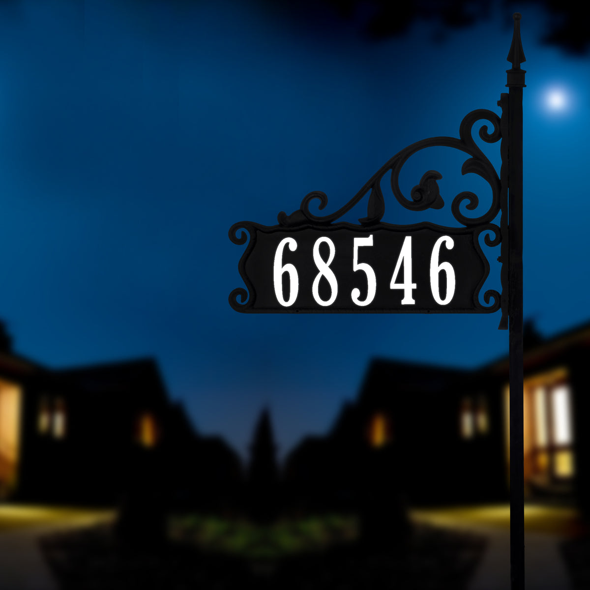 Reflective Address Sign Example The Boardwalk - Double-Sided Reflective 911 Home Address Sign for Yard ...