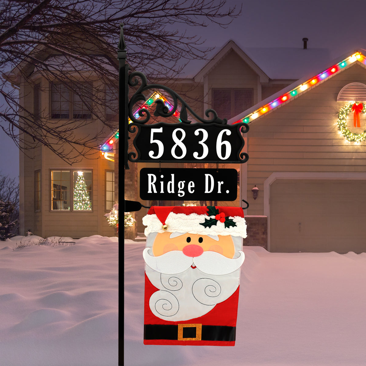 Boardwalk Address Sign With Name Rider And Flag 58" Pole