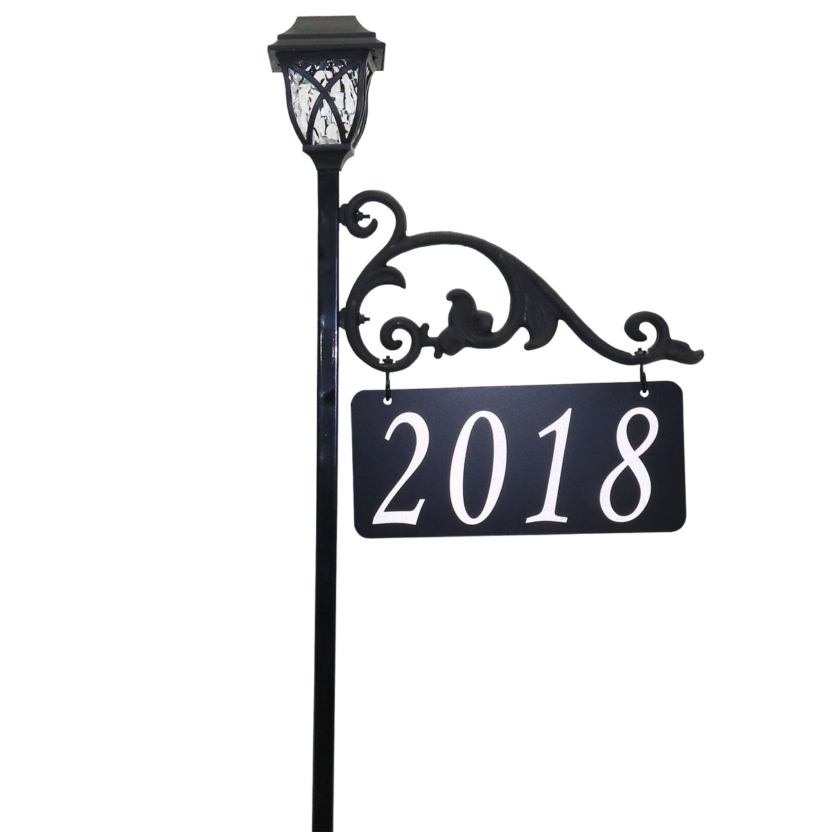 Annandale Reflective Double Sided Address Sign With Solar Lamp
