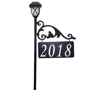 Annandale Reflective Double Sided Address Sign With Solar Lamp
