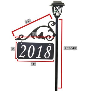 Annandale Reflective Double Sided Address Sign With Solar Lamp