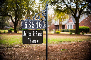 Boardwalk Reflective Address Sign With Extra Large Name Rider