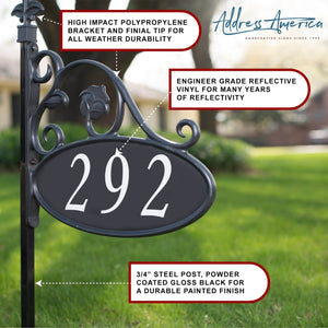 Park Place Oval Double-Sided Reflective Yard Address Sign