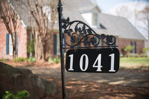 Rose Reflective Address Sign on 47" or 58" Pole