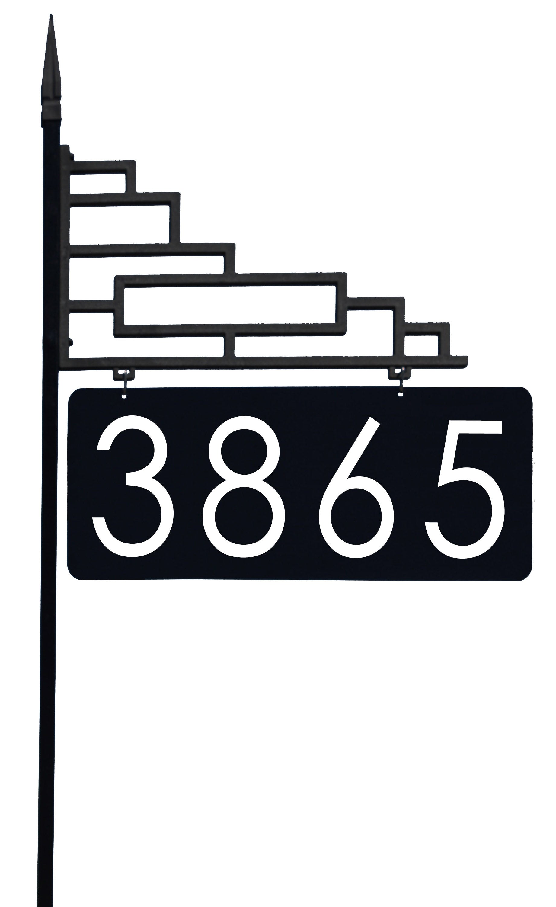 Extra Large Contemporary Reflective 911 Yard Address Sign