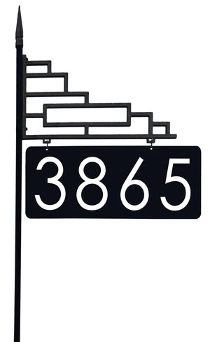 Extra Large Contemporary Reflective 911 Yard Address Sign - 6" Numbers on Both Sides