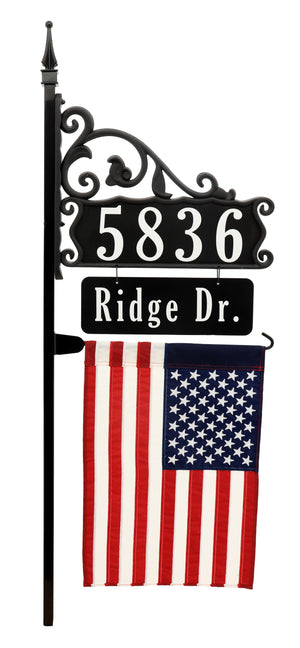 Boardwalk Address Sign With Name Rider And Flag 58" Pole