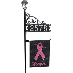Boardwalk Reflective Address Sign with Hope Flag and Solar Light