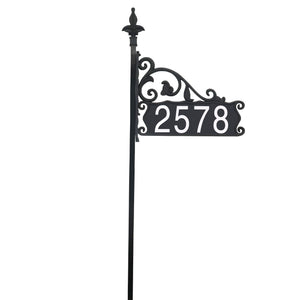 Boardwalk Reflective Address Sign on a 30, 47, or 58 Inch Pole