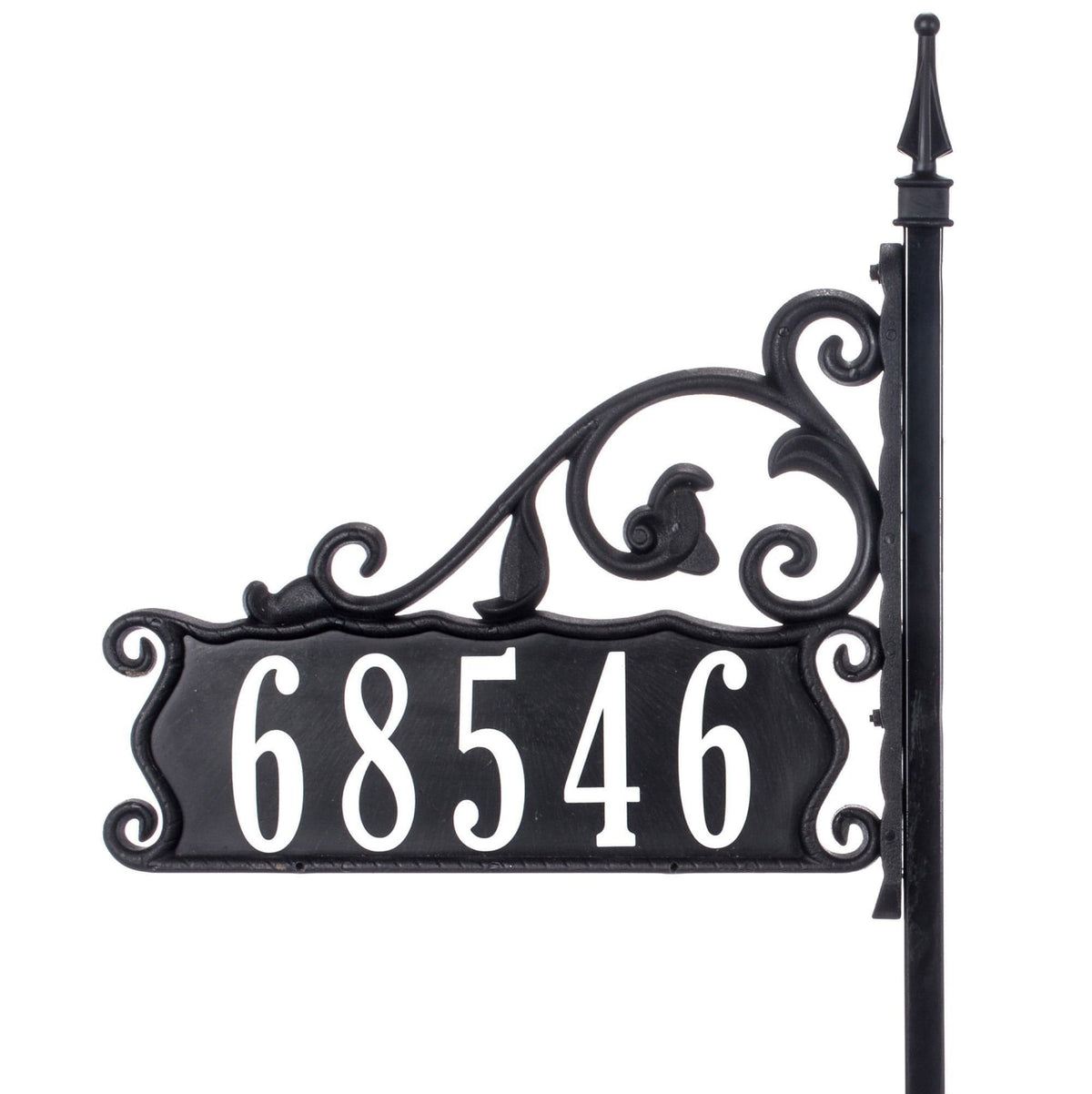 Boardwalk Reflective Address Sign on a 30, 47, or 58 Inch Pole