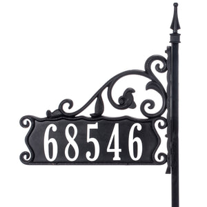 Boardwalk Reflective Address Sign on a 30, 47, or 58 Inch Pole