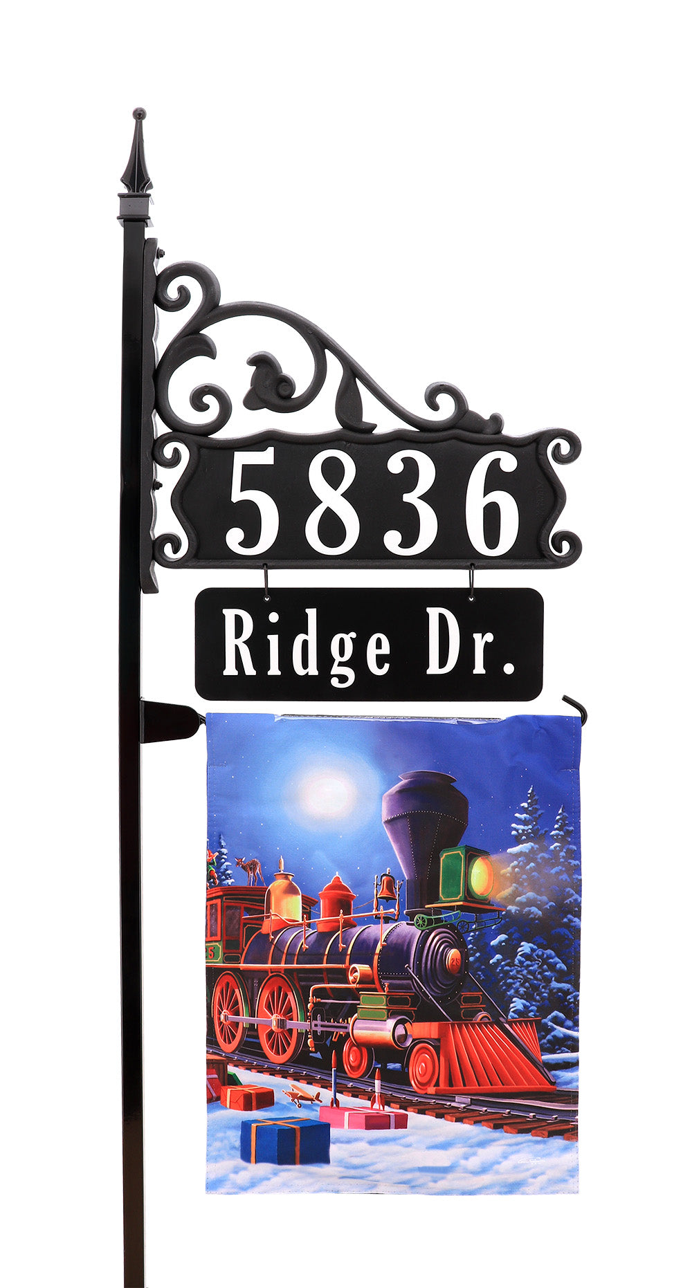 Boardwalk Address Sign With Name Rider And Flag 58" Pole