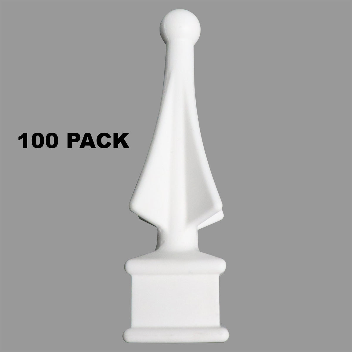 Four-Sided Spire Polypropylene Fence Toppers - White Mult-Pack