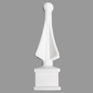 Four-Sided Spire Premium Polypropylene Fence Toppers USA Made - White