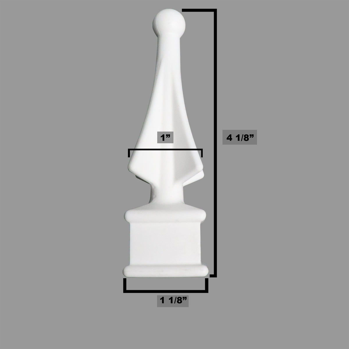 Four-Sided Spire Polypropylene Fence Toppers - White Mult-Pack