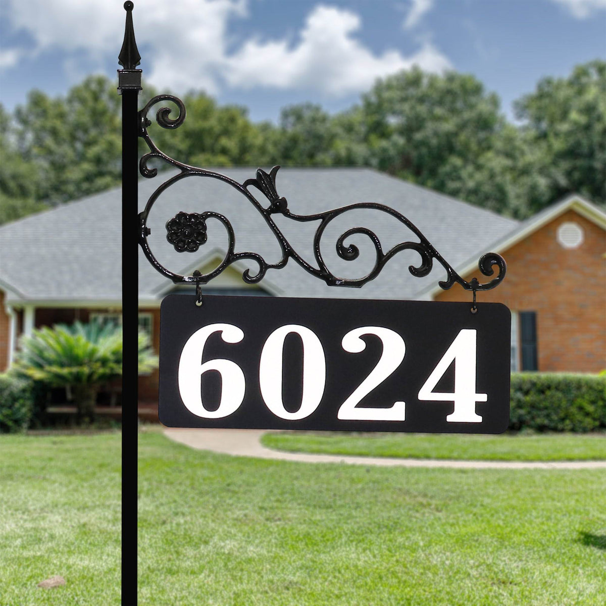 Reflective Address Sign Example Orleans Double-Sided All Metal Reflective Address Sign - Address America