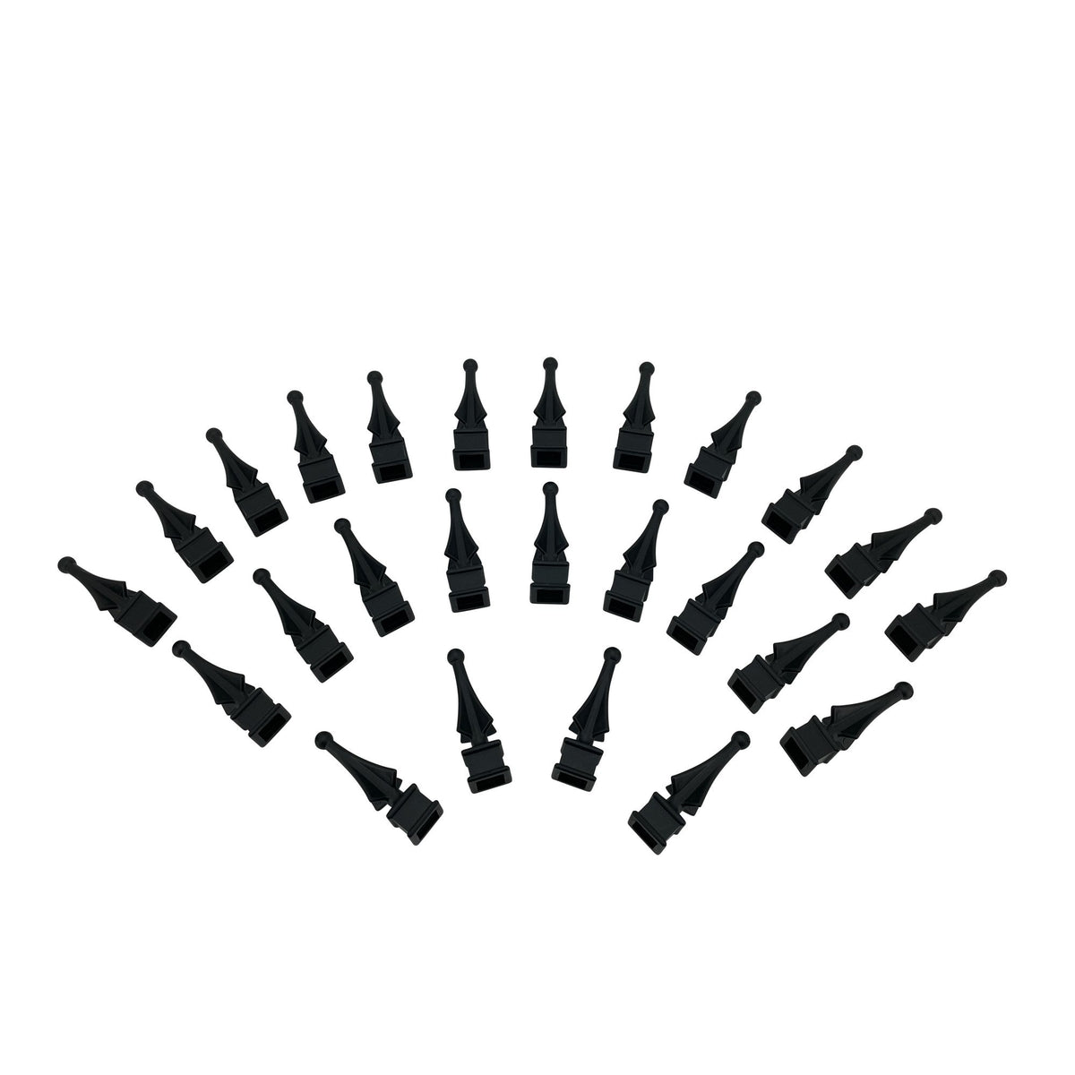 Four-Sided Spire Polypropylene Decorative Fence Toppers - Black