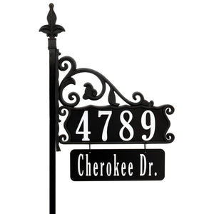 Boardwalk Reflective Address Sign with Custom Name Rider