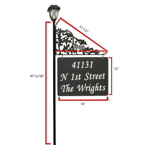 Oak XL Address Sign With LED Solar Light