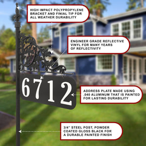 Oak Double Sided Reflective Lawn Address Sign