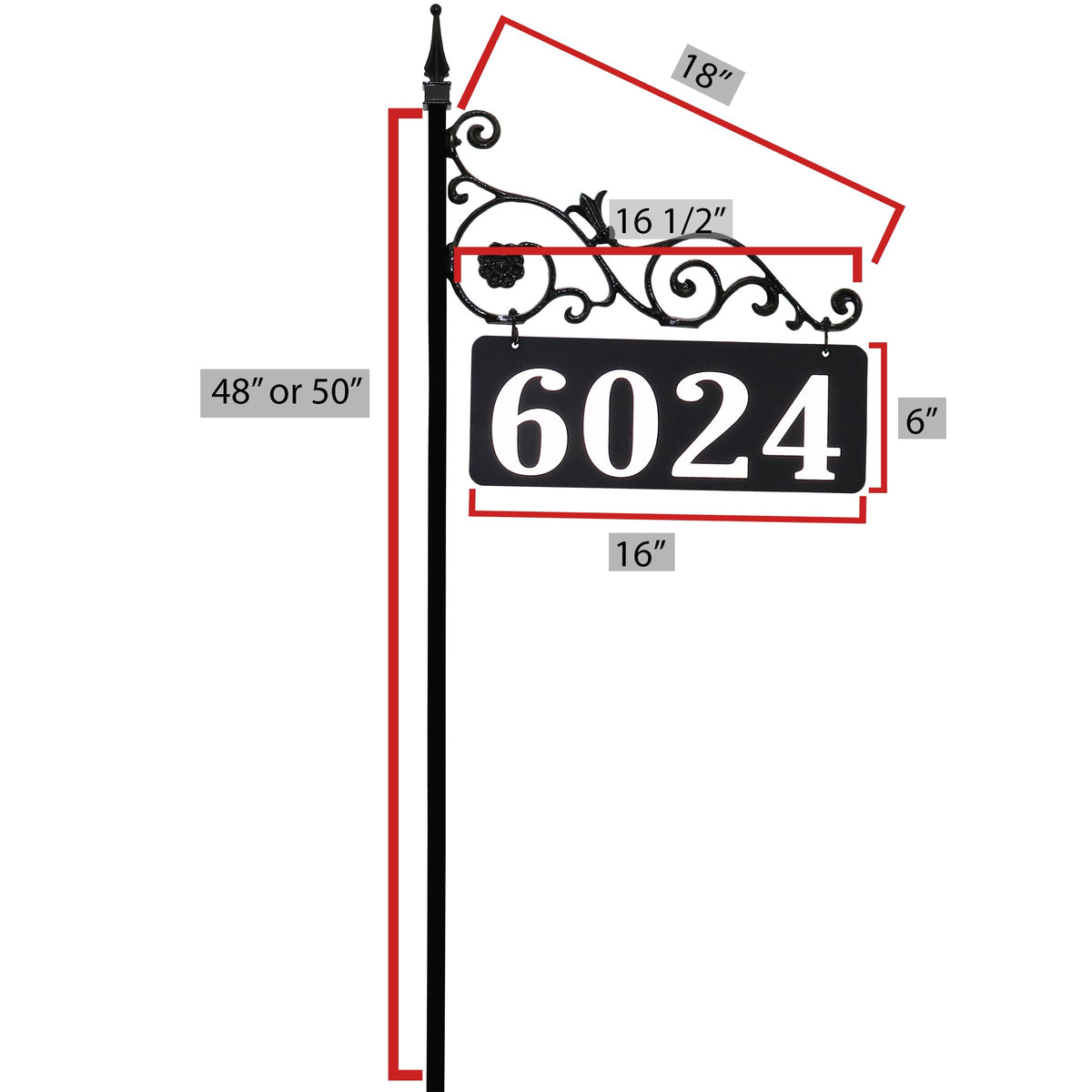 Orleans Double-Sided All Metal Reflective Address Sign